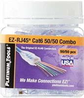 Platinum Tools 202016J EZ-RJ45 CAT6+ 50/50 Combo Jar - 100 Pieces