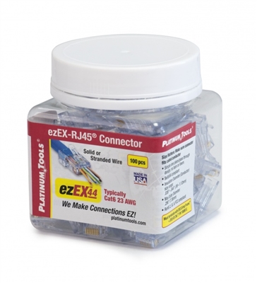 Platinum Tools 202044J Cat6 ezEX44 ezEX-RJ45 Connectors - 100 Pieces