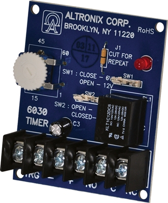 Altronix 6030 Bell Cut-Off Timer Module (Multi-Purpose, 6/12VDC 1 Sec to 60 Min, Board)