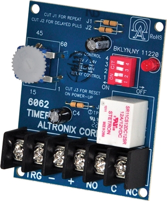 Altronix 6062 Multi-Purpose Timer Module (12/24VDC 1 Second to 60 Minutes, Board)