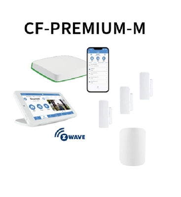 alula CF-PREMIUM-M Security and automation HUB designed to wirelessly merge alarm monitoring, video cameras and home automation devices into a reliable and secure control center.