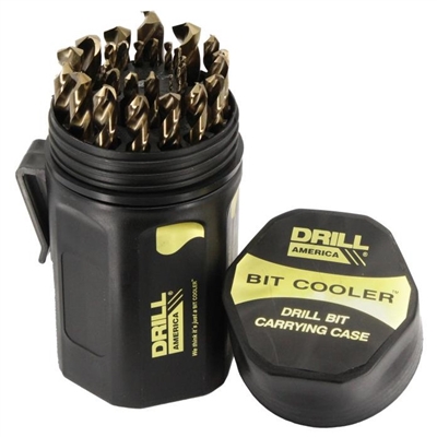 Drill America 1MM - 13MM Cobalt Drill Bit Cooler - 25 Piece