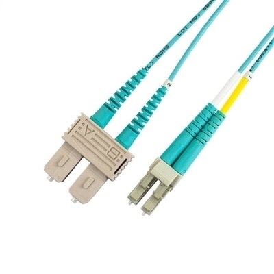 Lynn OM4 100Gb 50/125 Multimode Duplex Fiber Optic Patch Cable With LC/SC Connector - 1m