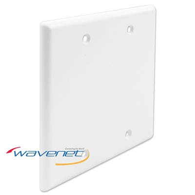 Wavenet FP00DGWH Double Gang Flush Style Blank Faceplate - White