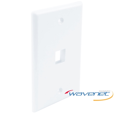 Wavenet FP01WH-S 1-Port Single-Gang Flush Style Faceplates - White