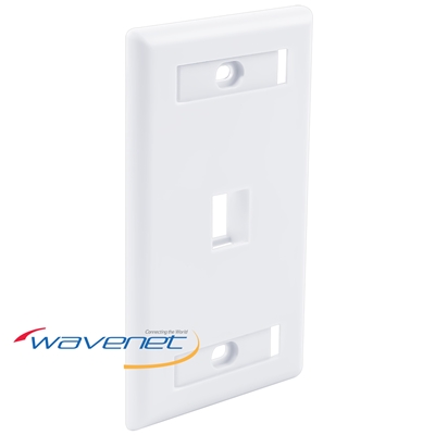 Wavenet FPW1PWH-S 1-Port Single-Gang Flush Style Faceplate With ID Window - White