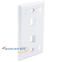 Wavenet FPW2PWH-S 2-Port Single-Gang Flush Style Faceplate With ID Window - White