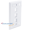 Wavenet FPW3PWH-S 3-Port Single-Gang Flush Style Faceplate With ID Windows - White