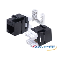 Wavenet HD-6EKSJXX CAT6 HDJ Series 180-Degree Style Keystone Jacks - Single - Black, White