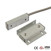 Quick Switch QS-912MA-P Surface Mount Metal Magnetic Door Contact w/ Protected Cable (Closed Loop)