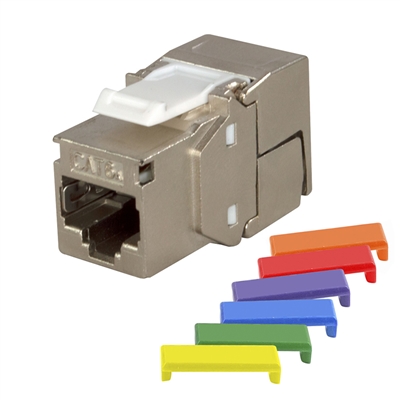 Simply45 10G Rated 180 Degree Shielded Keystone Jack - Toolless - 25 Pack - S45-3750-25