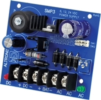 Altronix SMP3 Power Supply Charger (Single Output, 6/12/24VDC @ 2.5A, 24/28VAC, Board)