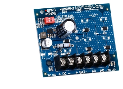 Altronix SMP3 Power Supply Charger (Single Output, 6/12/24VDC @ 2.5A, 24/28VAC, Board)