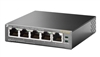 TL-SF1005P 5-Port 10/100Mbps Desktop Switch with 4-Port PoE  5Ã— 10/100 Mbps RJ45 ports 4Ã— PoE+ ports transfer data and power on individual cables Works with IEEE 802.3af/at compliant PDs Supports PoE Power up to 30 W for each PoE port
