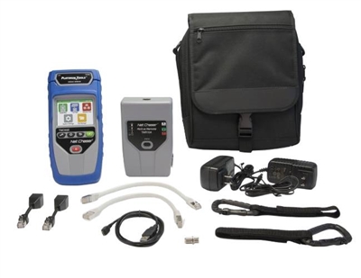 Net Chaser, Deluxe Test Kit, TNC950AR, technician, installer, Net Chaser, Main Unit, Net Chaser Active Remote Protective Hard Case, Power Supply, 4 GB SD Card, Micro USB Cable, FTP Patch Cable, CAT5e, RJ45, Port Saver, Cable Assembly, RJ45. 8 Way,