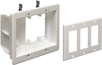 Arlington TVBU507 TV Box Recessed Outlet Wall Plate Kit, 3-Gang