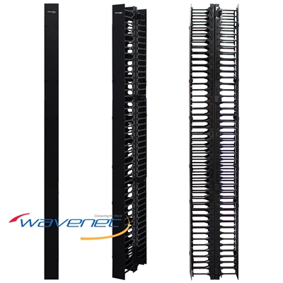 Wavenet VCMC-41278D Double Sided 78" Vertical Plastic Duct Cable Manager - Black
