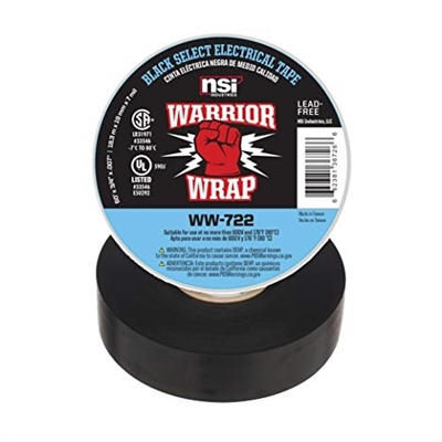 NSi Industries WW-722 WarriorWrap 7mil Select Vinyl Electrical Tape