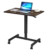 FitDesk Sit-to-Stand Adjustable Mobile Desk (Dark Walnut) & Indo Board Balance Bundle