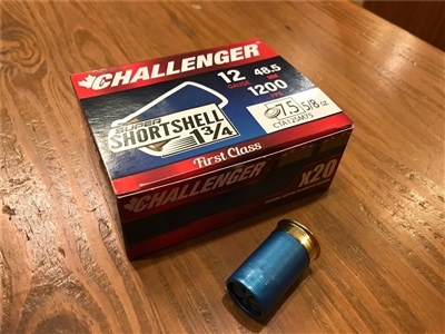 12 Gauge 1 3/4" Minishells Challenger 7.5 shot 5/8 oz #100