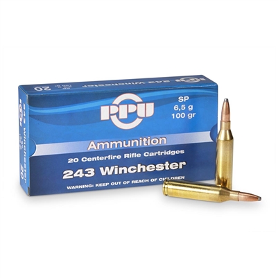 243 Winchester 100gr SP PPU - 20 rounds
