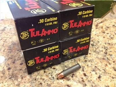 30 Carbine 110gr Tula FMJ  #200 rounds
