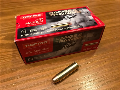357 Magnum Norma 158gr FMJ - 50 rounds