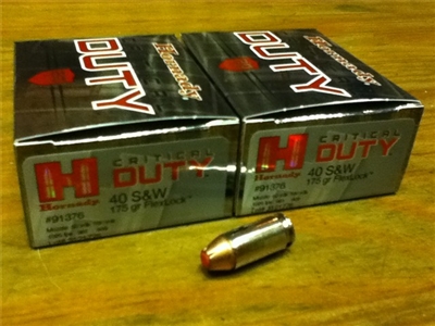 40 S&W 175gr FlexLok Critical Duty ammunition -- 100 Rounds