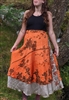 Orange Burst Long Wrap Skirt