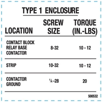 Decal, TYPE 1 ENCLOSURE