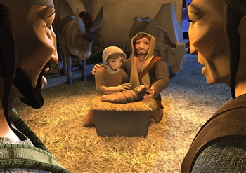 Nativity Stable Scene Christmas Card