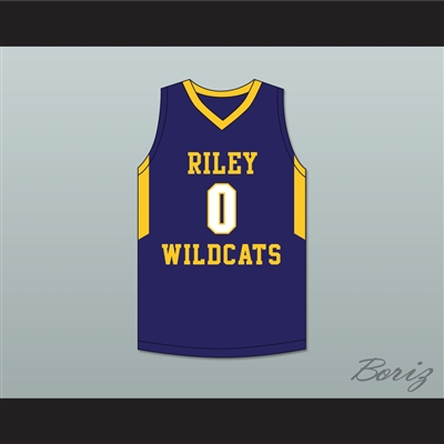 Blake Wesley 0 James Whitcomb Riley High School Wildcats Navy Blue Basketball Jersey 2