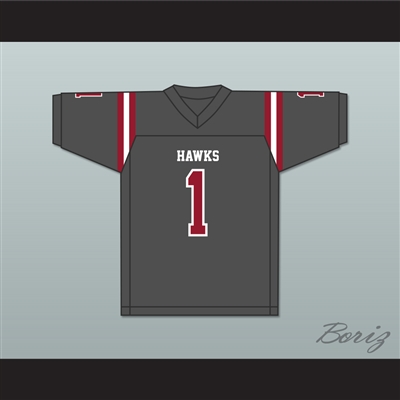 Chigoziem Okonkwo 1 Hillgrove High School Hawks Dark Gray Football Jersey 1