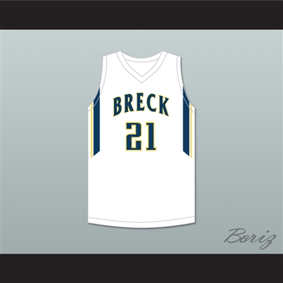 David Roddy 21 Breck School Mustangs White Basketball Jersey 1