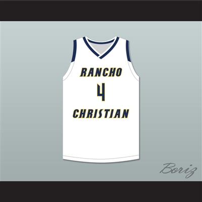 Evan Mobley 4 Rancho Christian School Eagles White Basketball Jersey 1