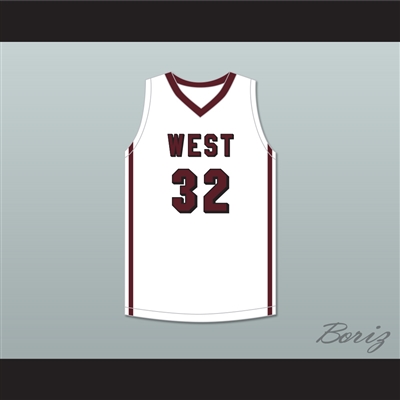 EJ Liddell 32 Belleville High School-West Maroons White Basketball Jersey 4