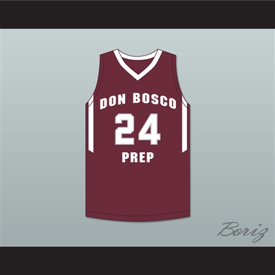 Ron Harper Jr 24 Don Bosco Preparatory High School Ironmen Maroon Basketball Jersey 1