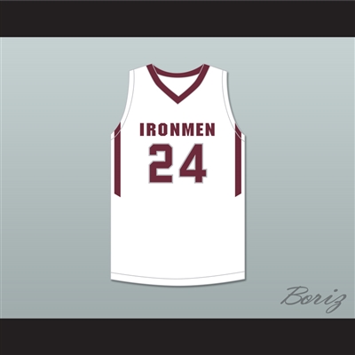 Ron Harper Jr 24 Don Bosco Preparatory High School Ironmen White Basketball Jersey 1