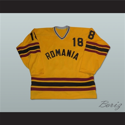 Trajan Cazacu Romania 18 Hockey Jersey