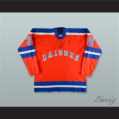 1972-73 Gary Kurt 30 WHA New York Raiders Orange Hockey Jersey