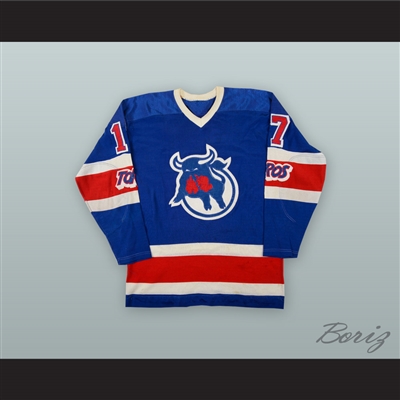 1973-74 WHA Tom Martin 17 Toronto Toros Blue Hockey Jersey