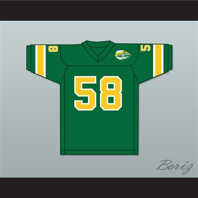 1974-75 WFL Bob Creech 58 Shreveport Steamer Road Football Jersey with Patch