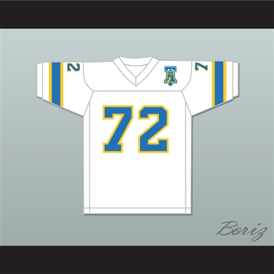 1974-75 WFL Steve Chomyszak 72 Philadelphia Bell Home Football Jersey with Patch