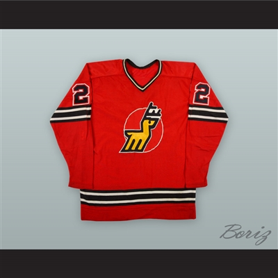 1974-75 WHA Pierre Guite 22 Michigan Stags Red Hockey Jersey