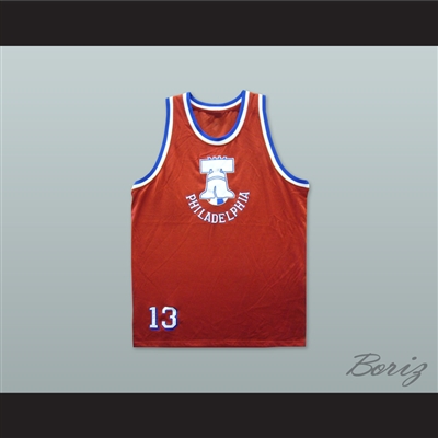 1974 Rucker Park Philadelphia 13 Red Basketball Jersey