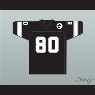 1974 WFL Dennis Hughes 80 Jacksonville Sharks Road Football Jersey with Patch