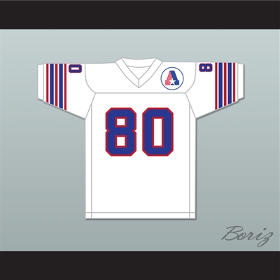 1974 WFL Steve Barrios 80 Birmingham Americans Home Football Jersey with Patch