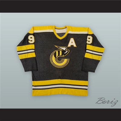 1975-76 WHA Rick Dudley 9 Cincinnati Stingers Black Hockey Jersey