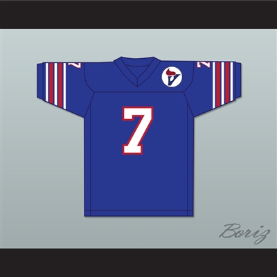 1975 WFL Denny Duron 7 Birmingham Vulcans Road Football Jersey with Patch