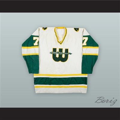 1978 WHA Gordie Roberts 7 New England Whalers White Hockey Jersey